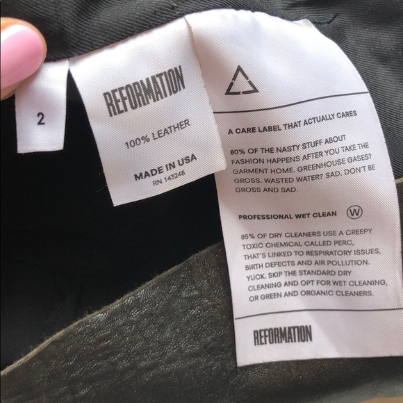 SOLD! Reformation 100% leather black Tucson skirt - Picture 6 of 7